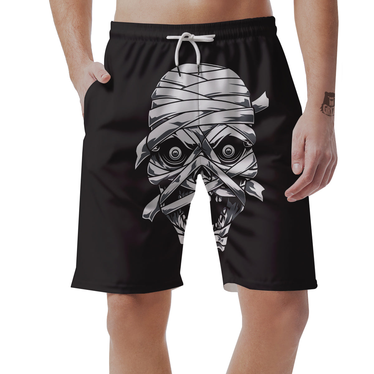 Mummy Head Print Men's Shorts-grizzshop