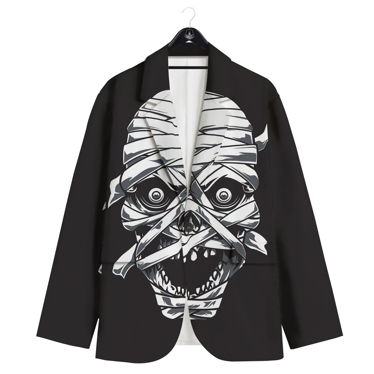 Mummy Head Print Men's Sport Coat-grizzshop