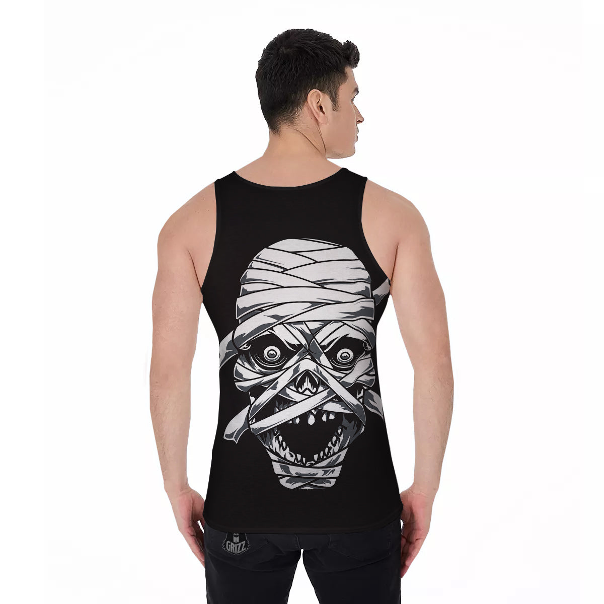 Mummy Head Print Men's Tank Top-grizzshop