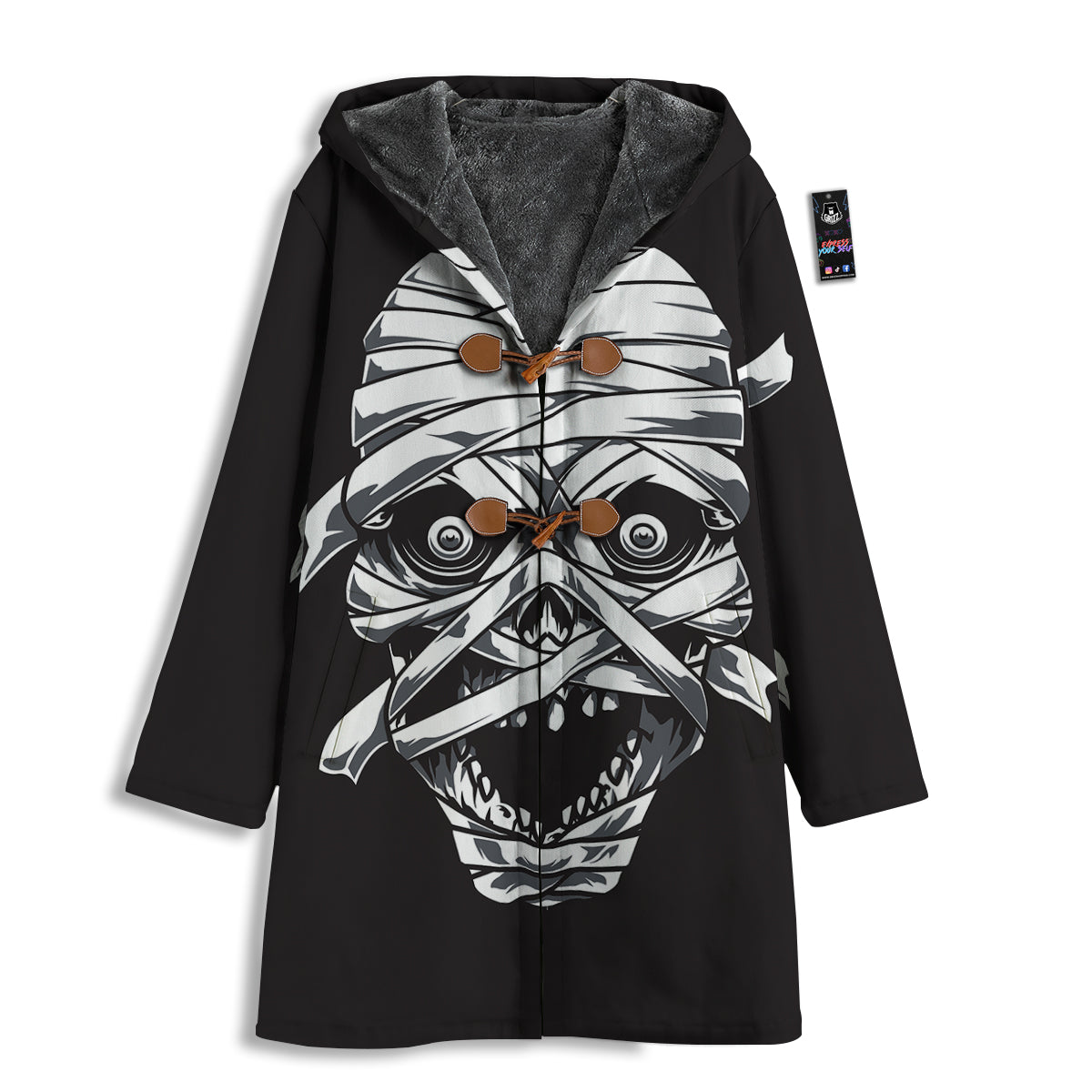 Mummy Head Print Men's Windbreaker Jacket-grizzshop