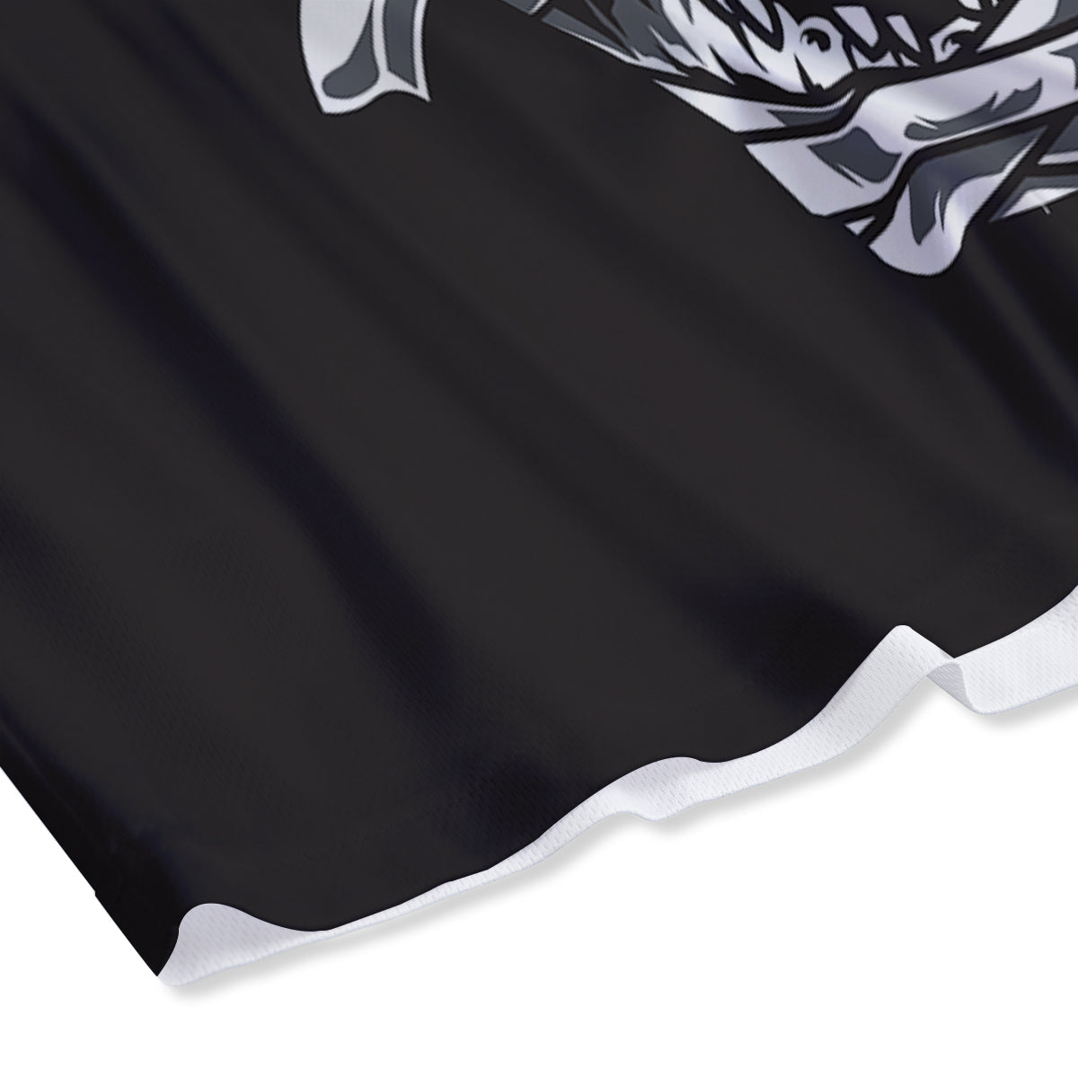Palm Leaf Dark Tropical Print Pattern Mesh Shorts