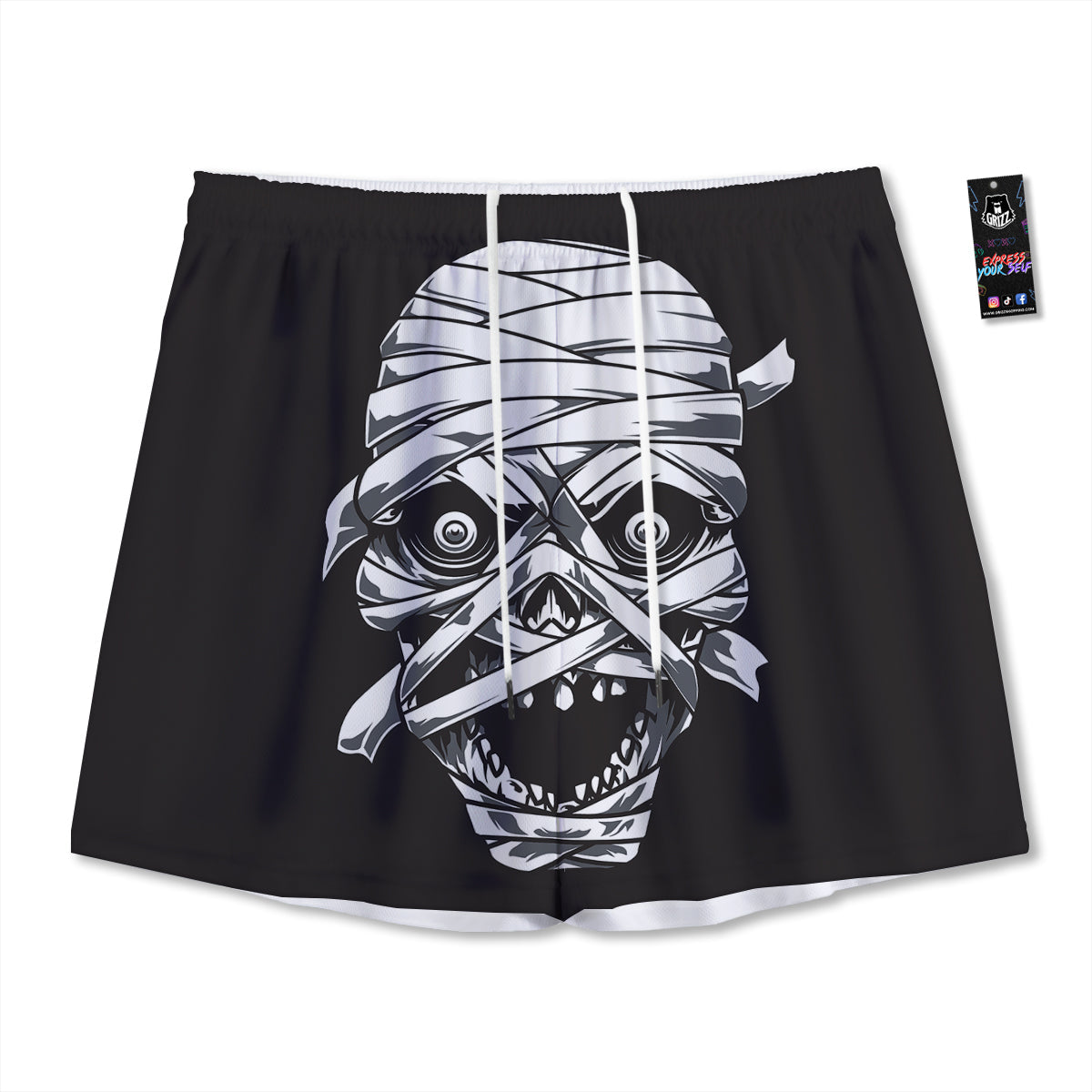 Palm Leaf Dark Tropical Print Pattern Mesh Shorts