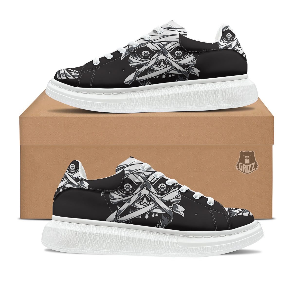 Mummy Head Print Platform Shoes-grizzshop