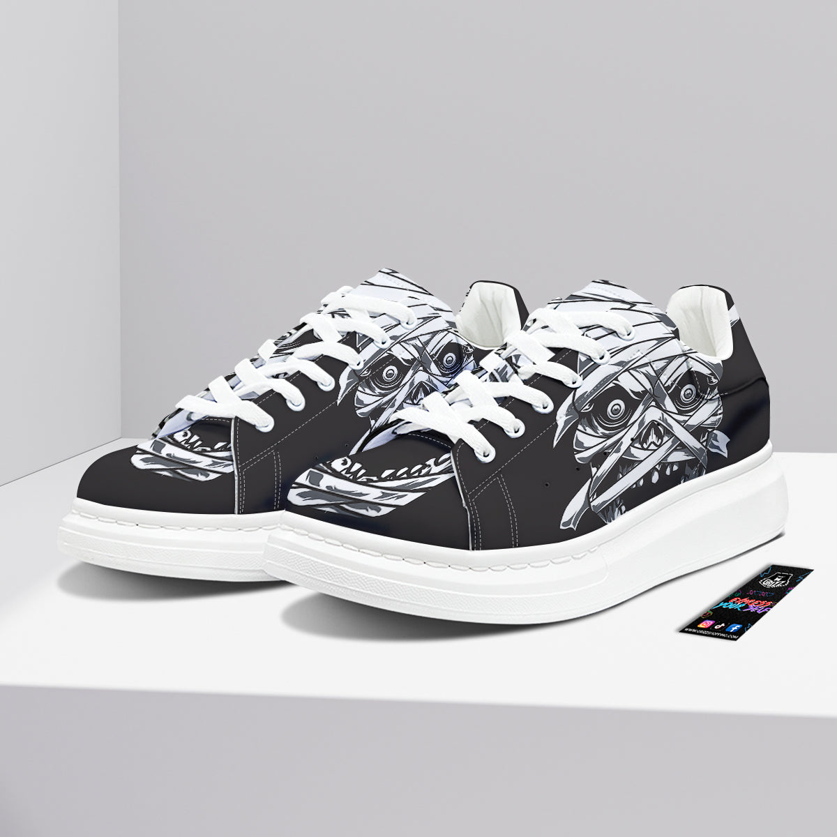 Mummy Head Print Platform Shoes-grizzshop