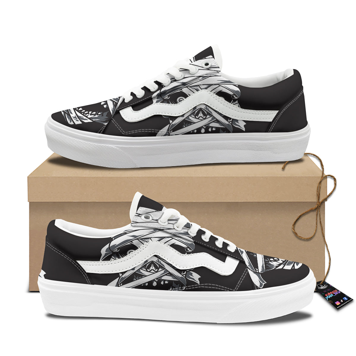 Mummy Head Print Skate Shoes-grizzshop