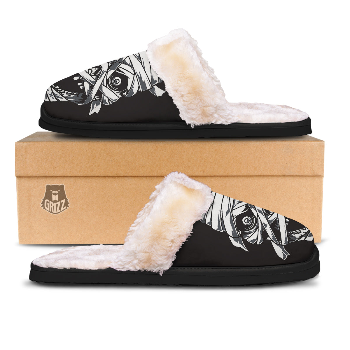 Mummy Head Print Slippers-grizzshop