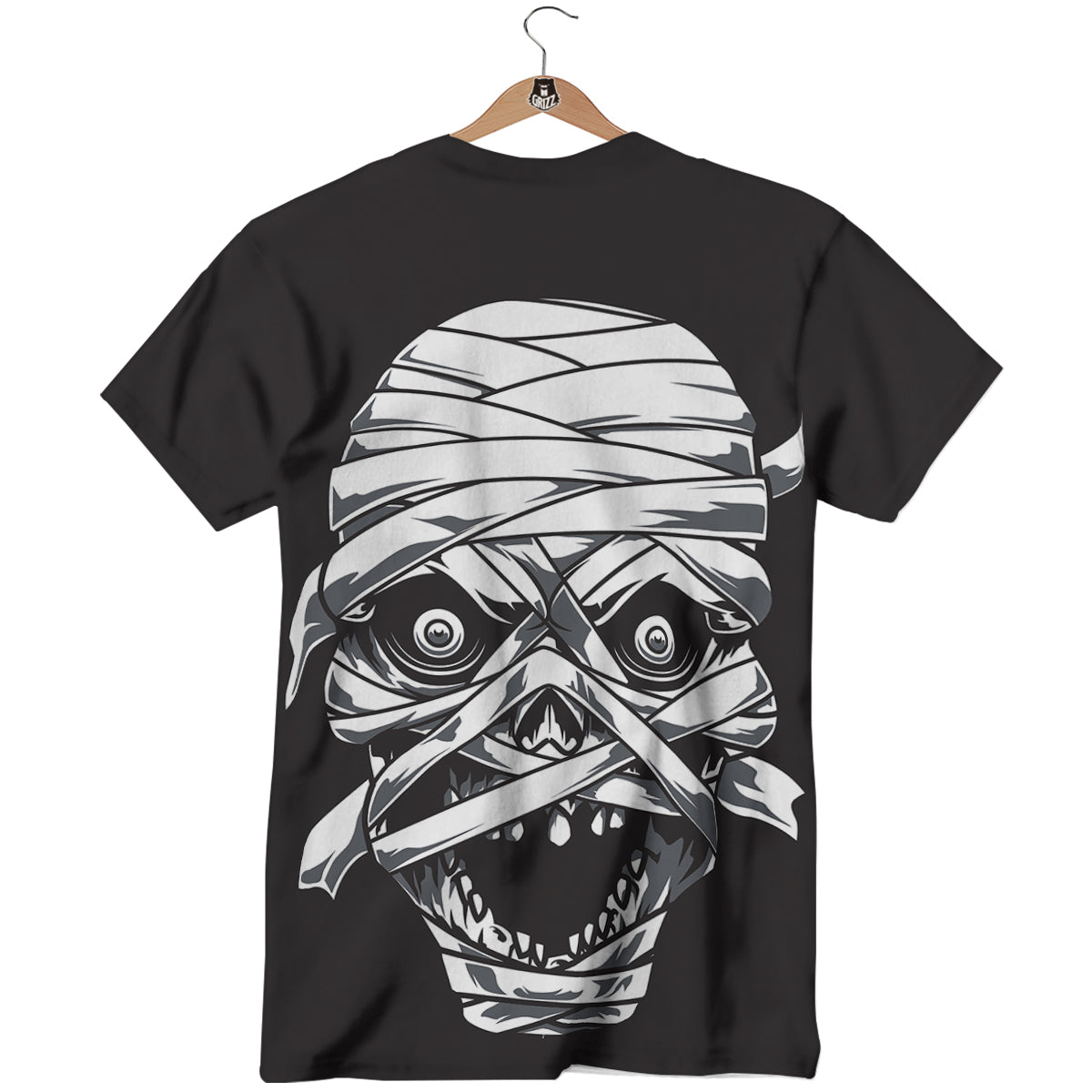 Mummy Head Print T-Shirt-grizzshop