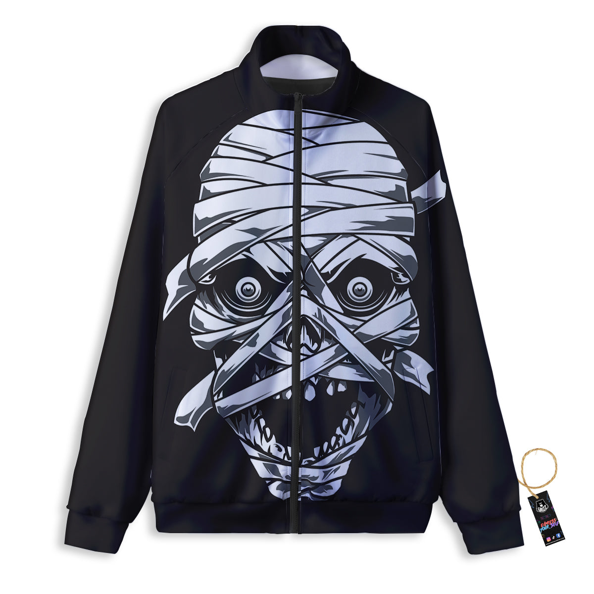 Mummy Head Print Track Jacket-grizzshop