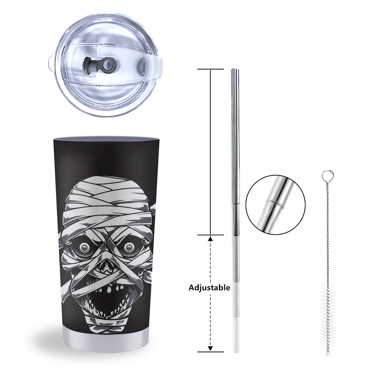 Mummy Head Print Tumbler-grizzshop