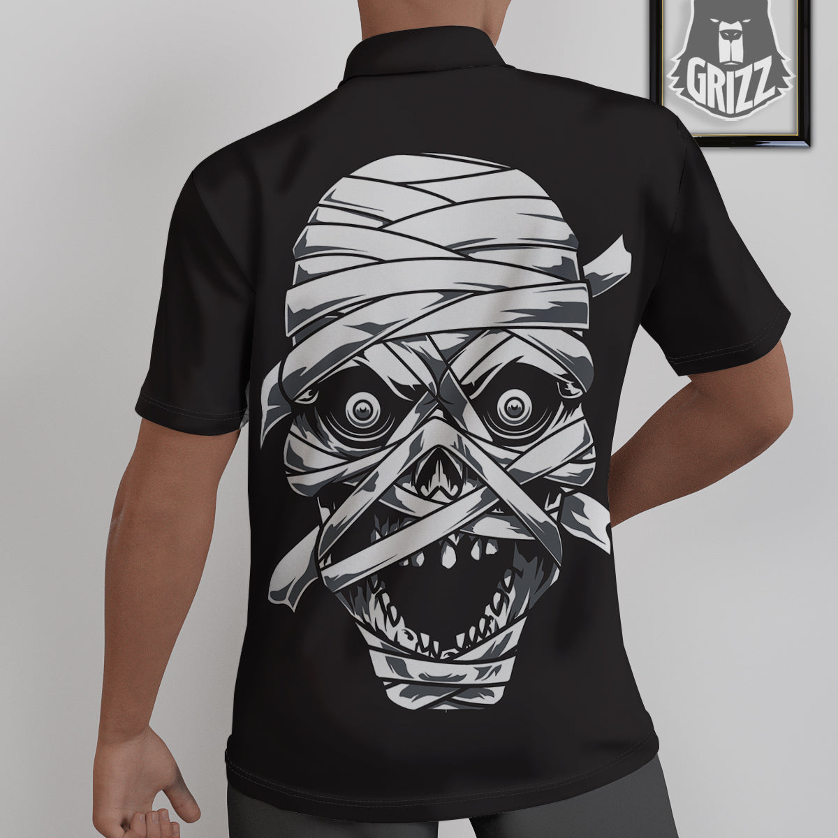 Mummy Head Print Untucked Shirts-grizzshop