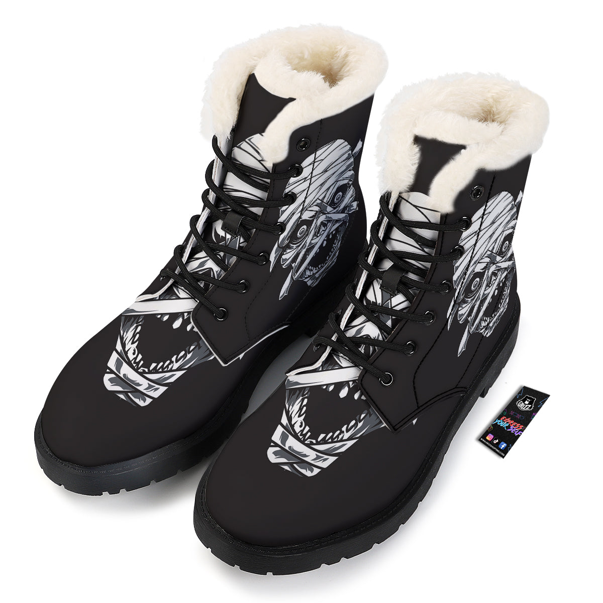 Mummy Head Print Winter Boots-grizzshop