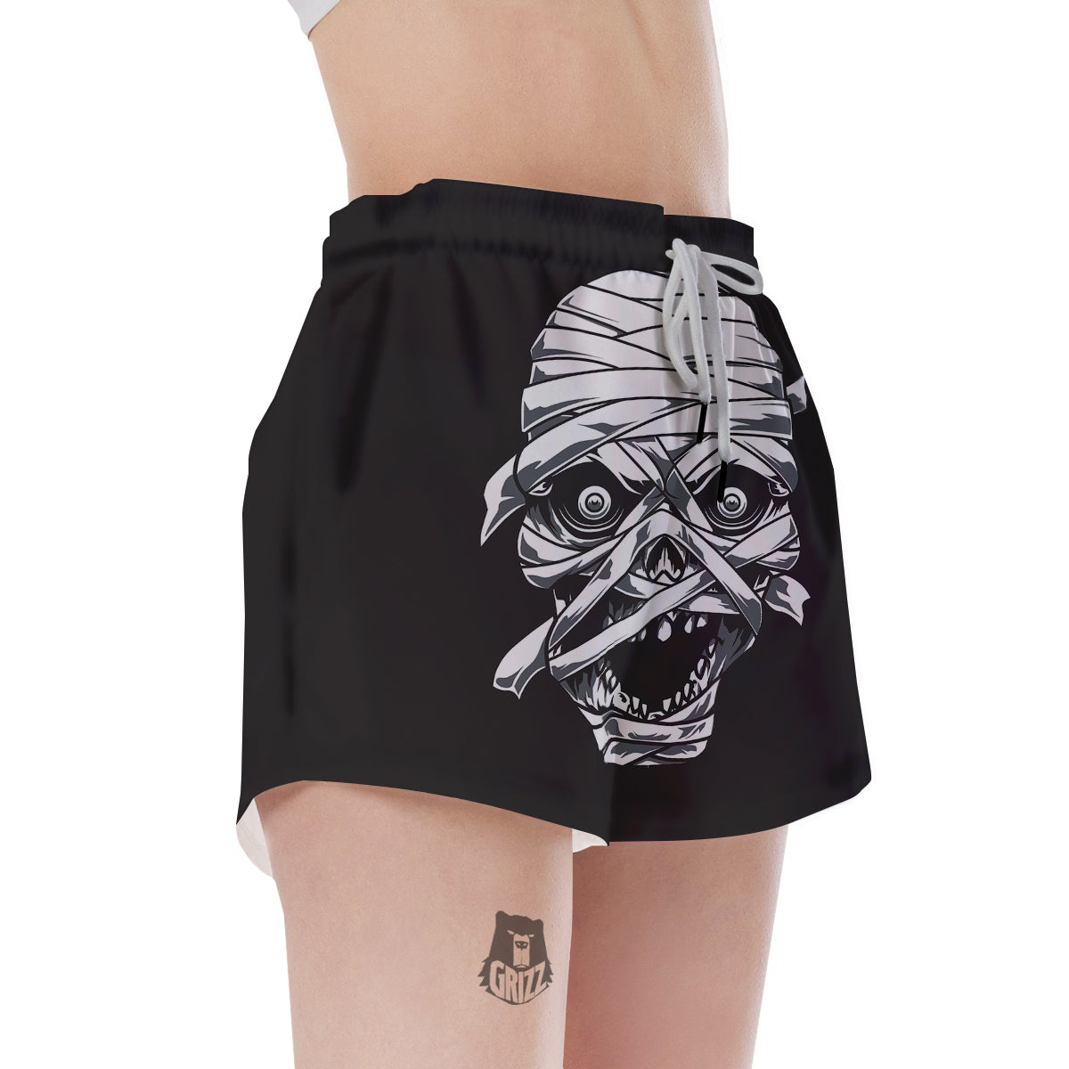 Mummy Head Print Women's Shorts-grizzshop