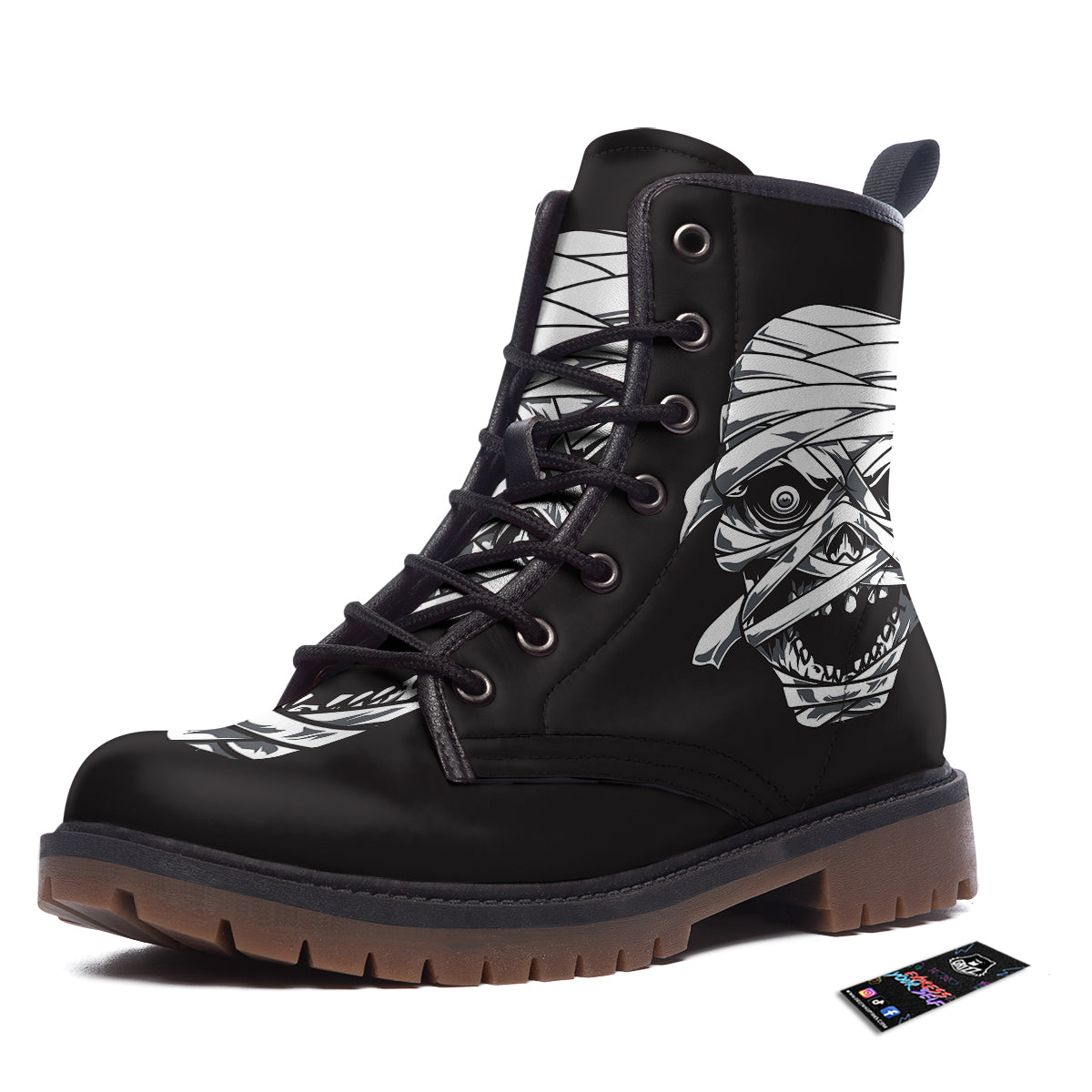 Mummy Head Print Work Boots-grizzshop