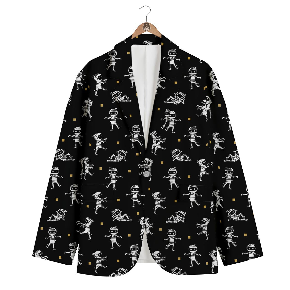 Mummy Pattern Print Men's Blazer-grizzshop