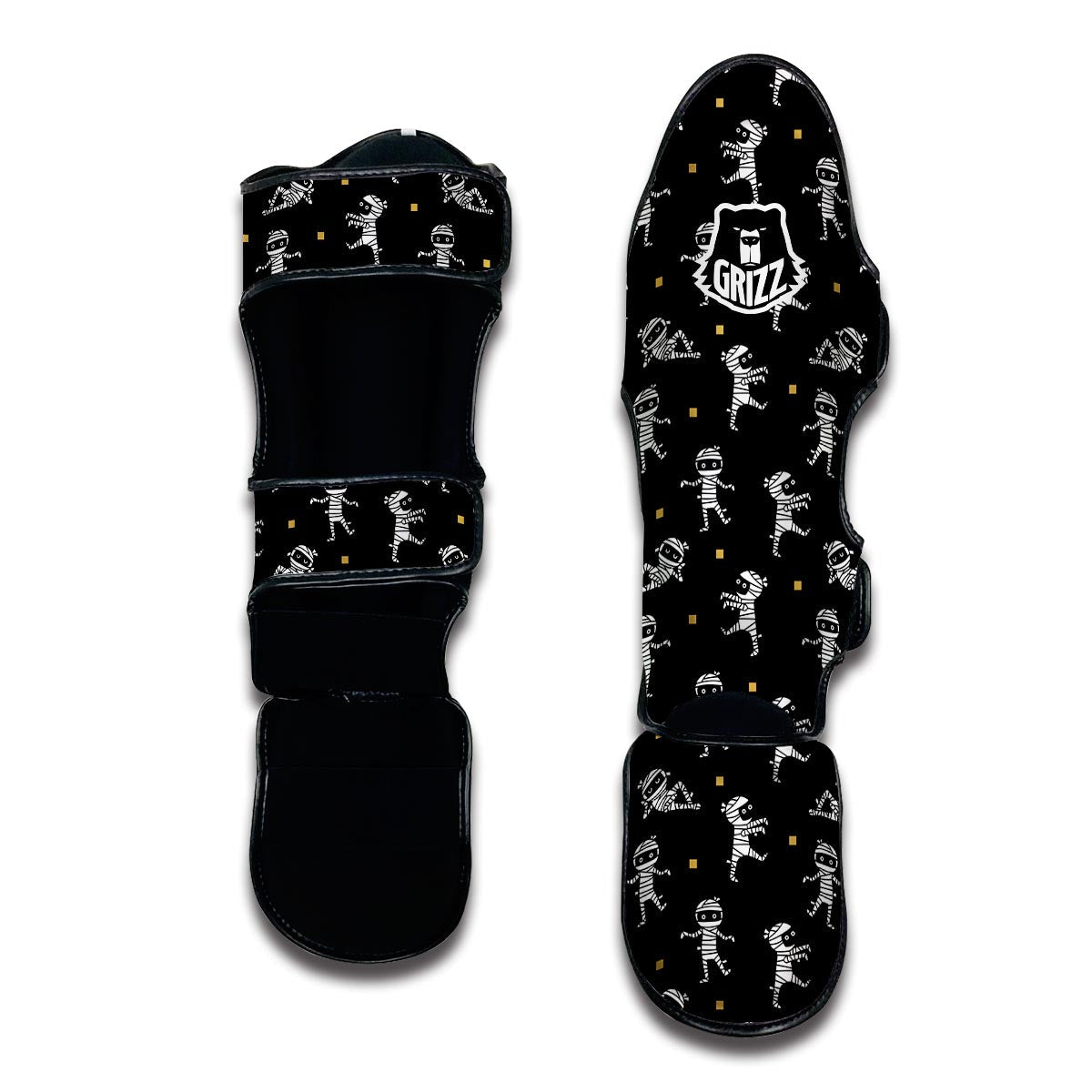 Mummy Pattern Print Muay Thai Shin Guards-grizzshop