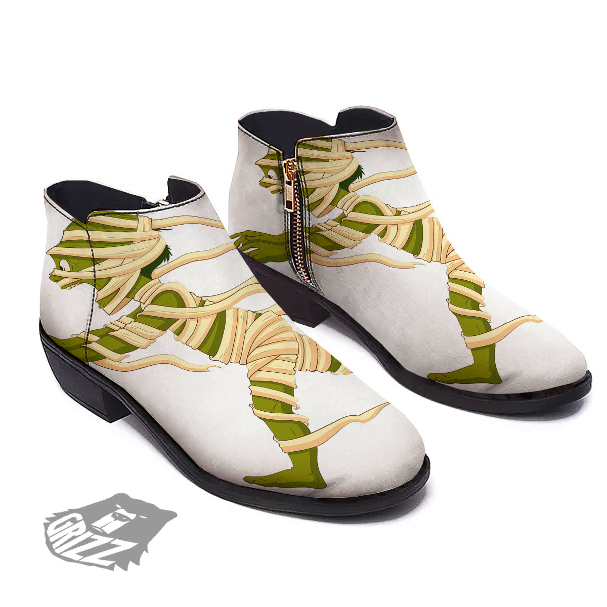 Mummy Running Print Ankle Boots-grizzshop