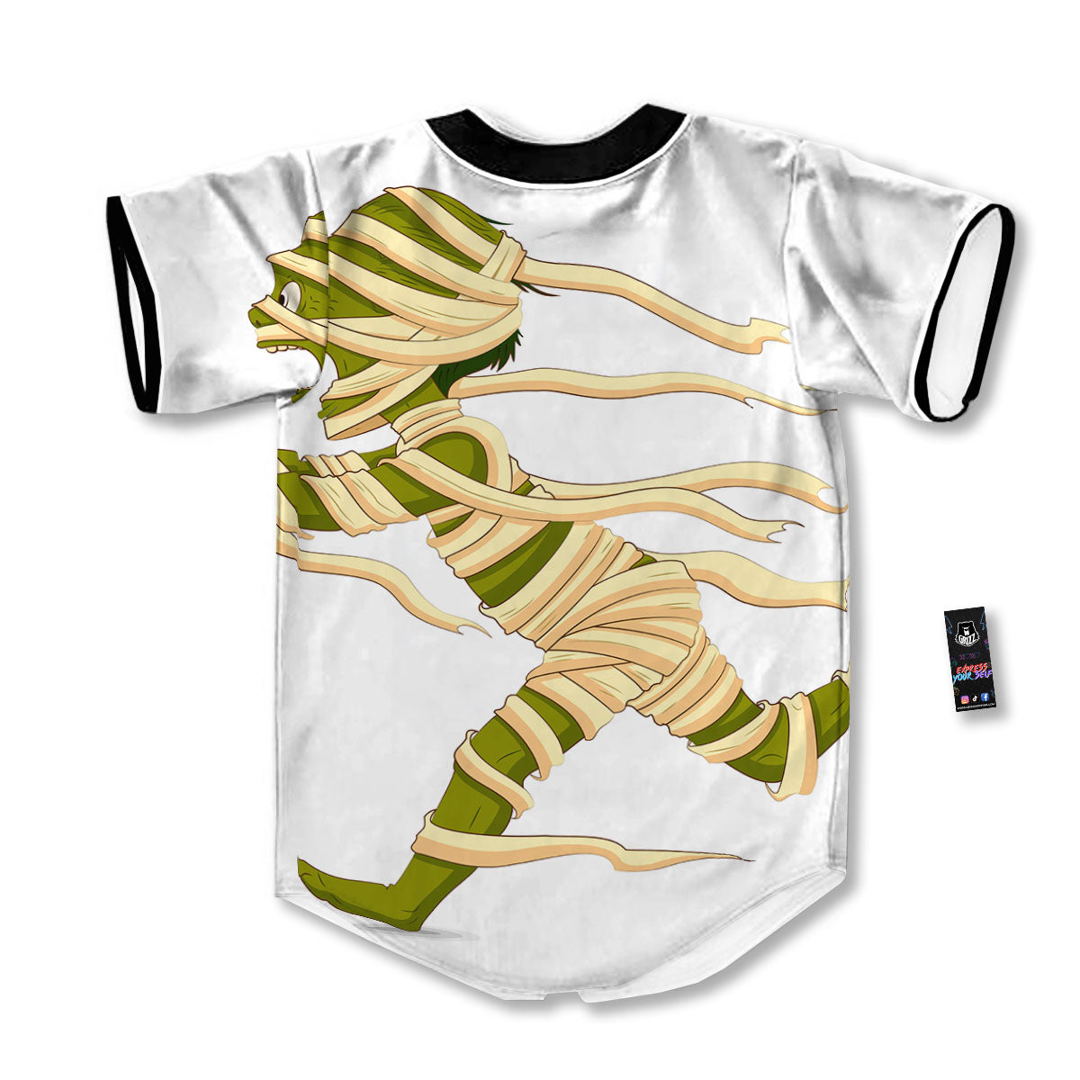 Mummy Running Print Baseball Jersey-grizzshop