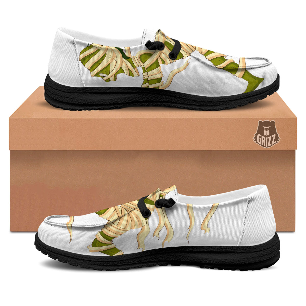 Mummy Running Print Black Loafers-grizzshop