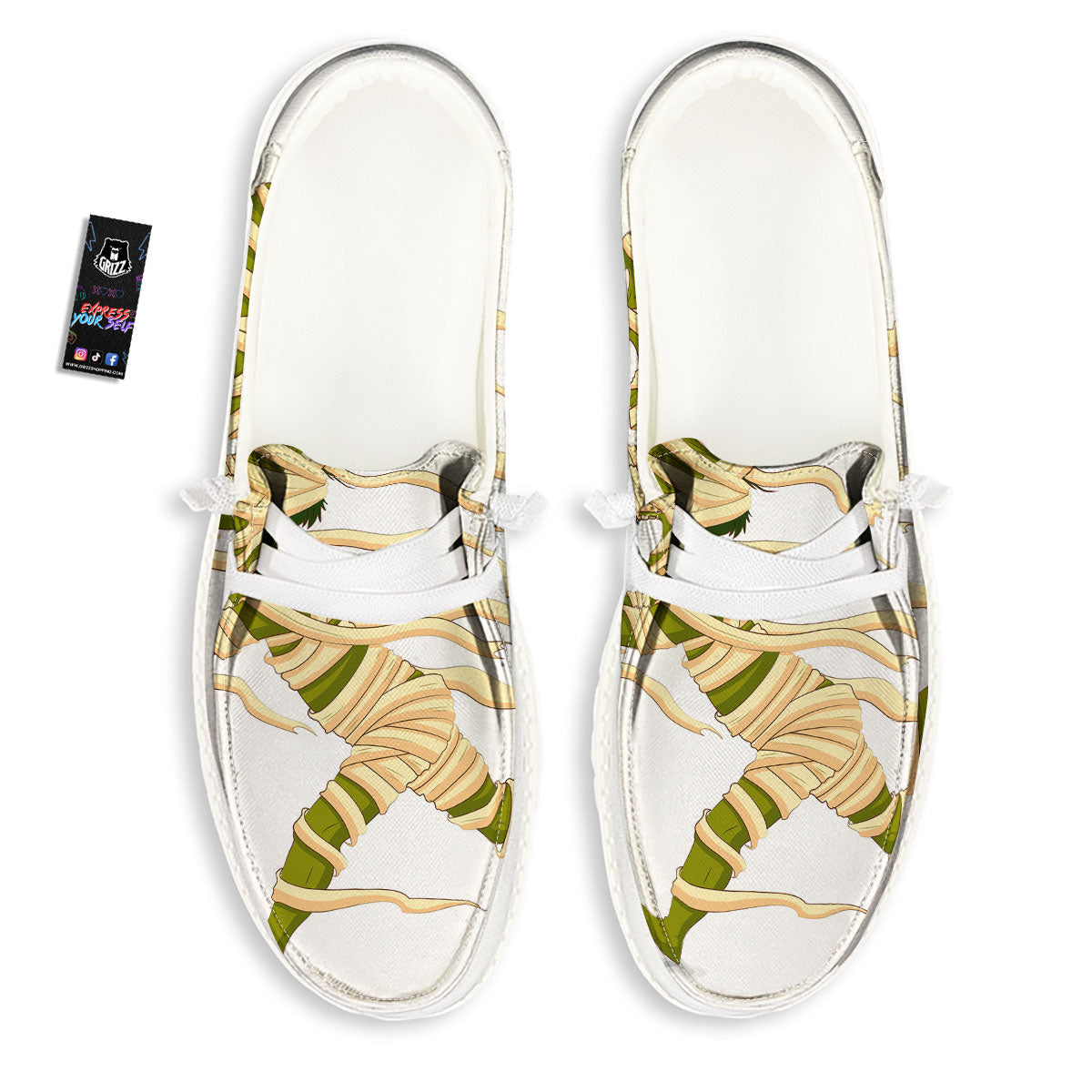 Mummy Running Print Black Loafers-grizzshop
