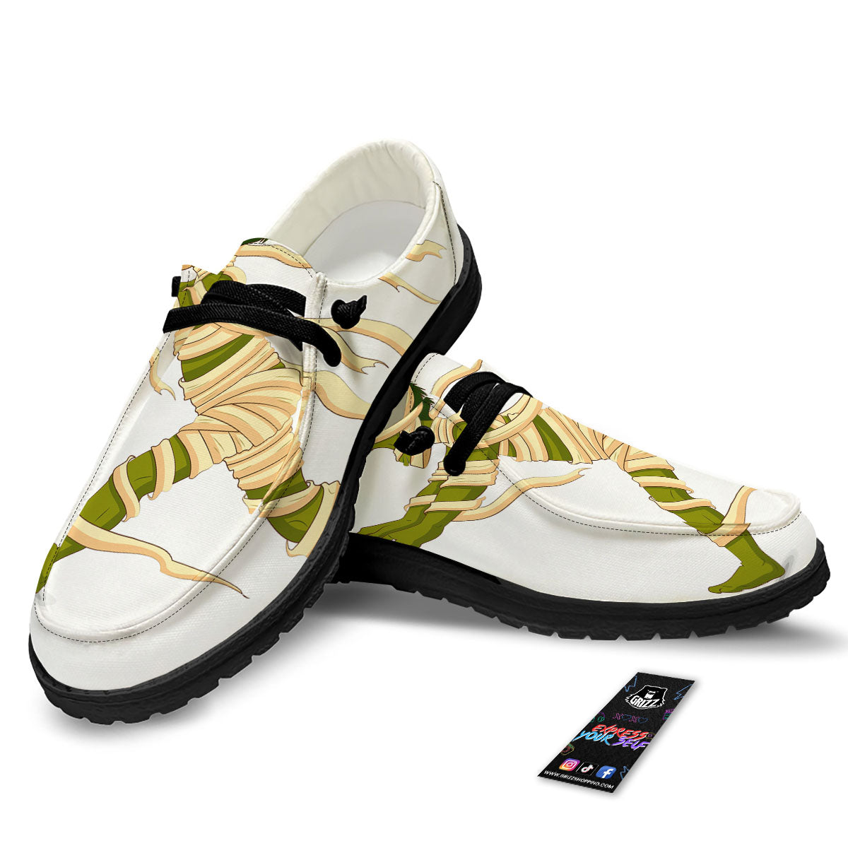 Mummy Running Print Black Loafers-grizzshop