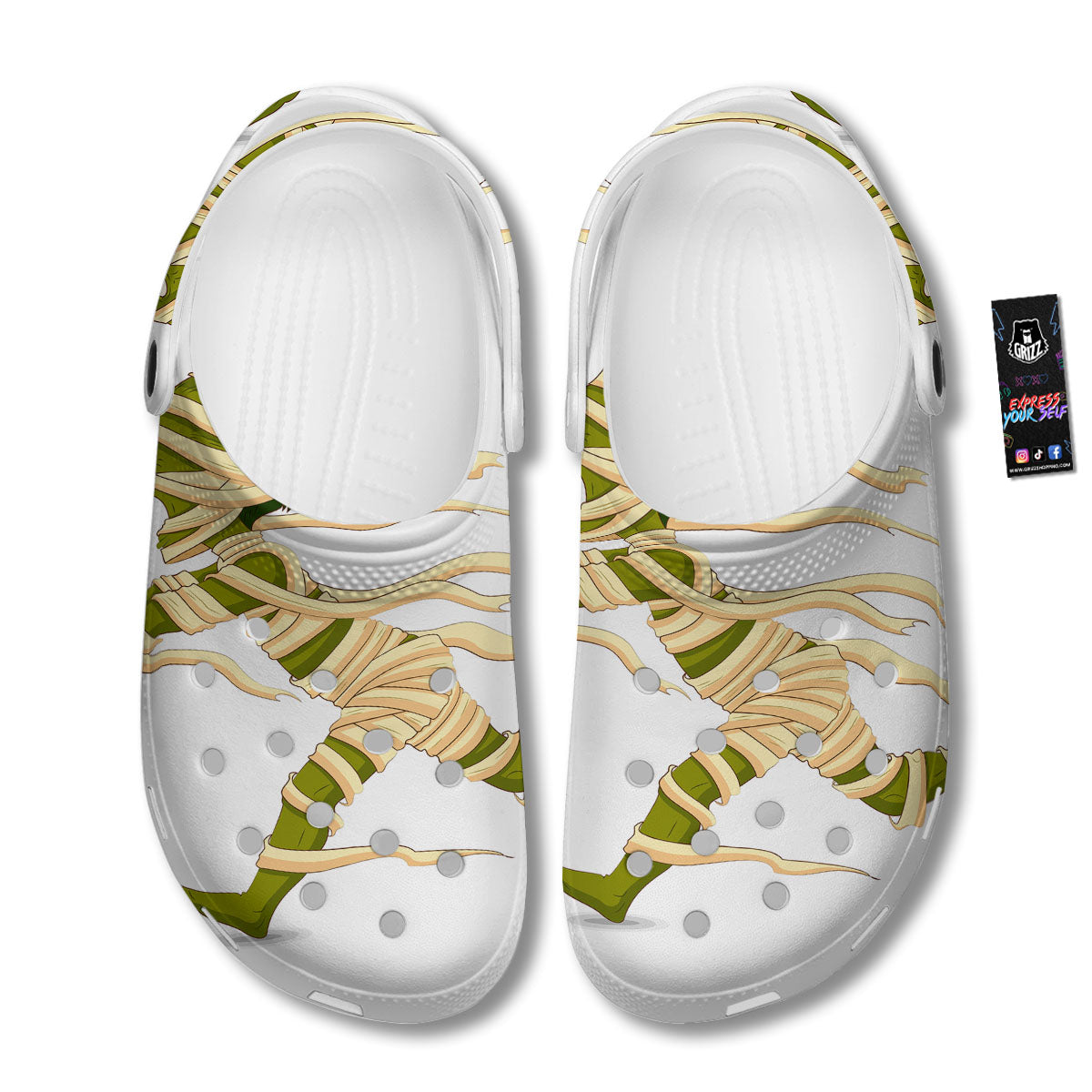 Mummy Running Print Clog-grizzshop