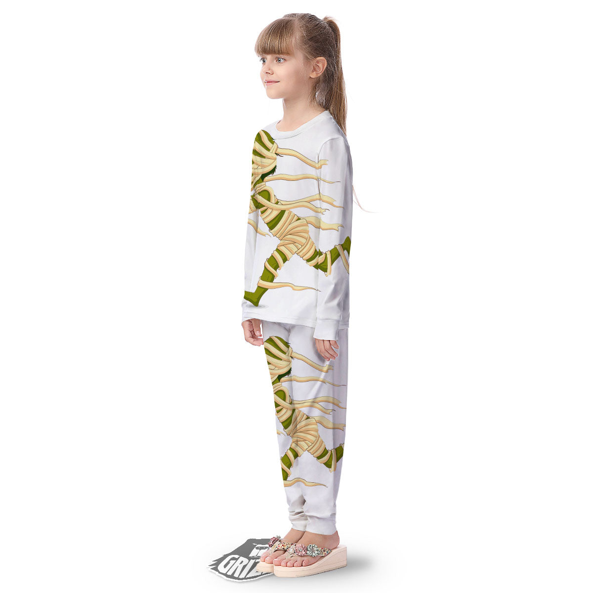 Mummy Running Print Kid's Pajamas-grizzshop