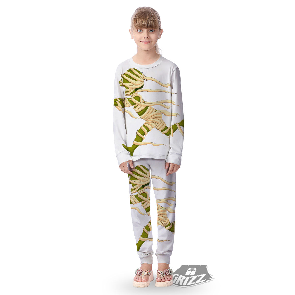 Mummy Running Print Kid's Pajamas-grizzshop