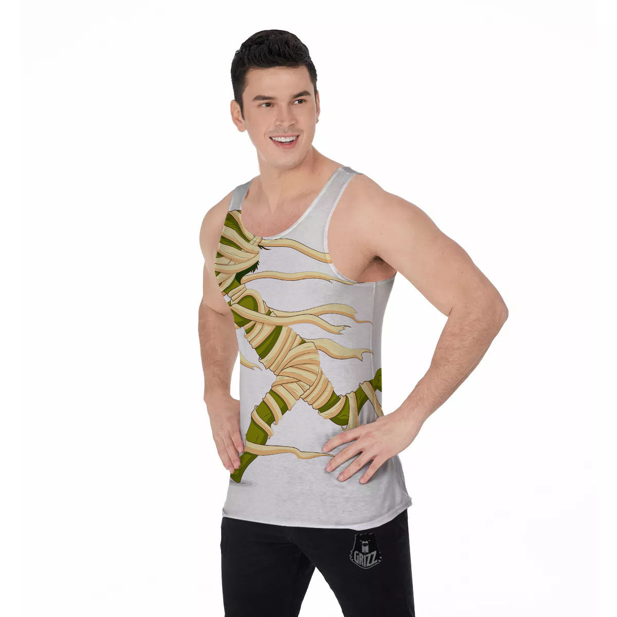 Mummy Running Print Men's Tank Top-grizzshop
