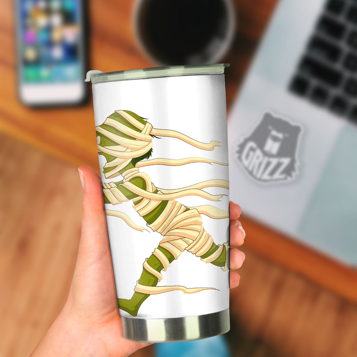 Mummy Running Print Tumbler-grizzshop