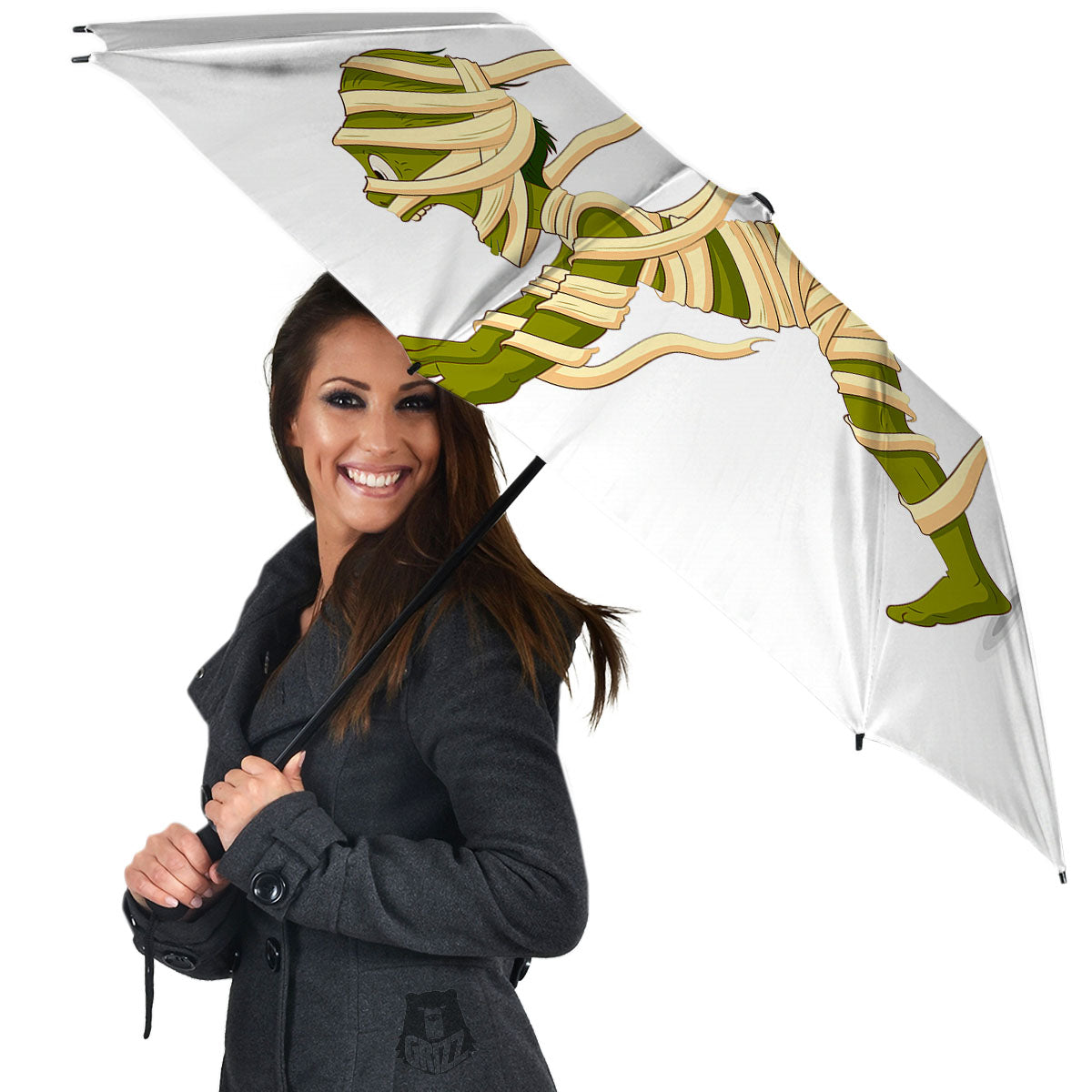 Mummy Running Print Umbrella-grizzshop