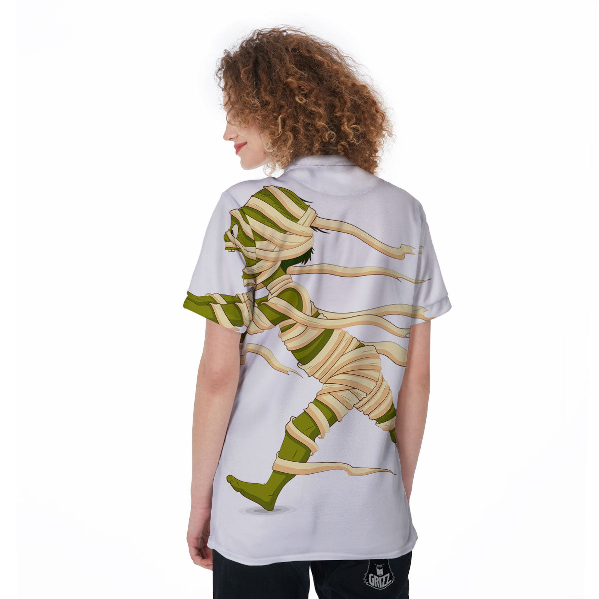 Mummy Running Print Women's Golf Shirts-grizzshop