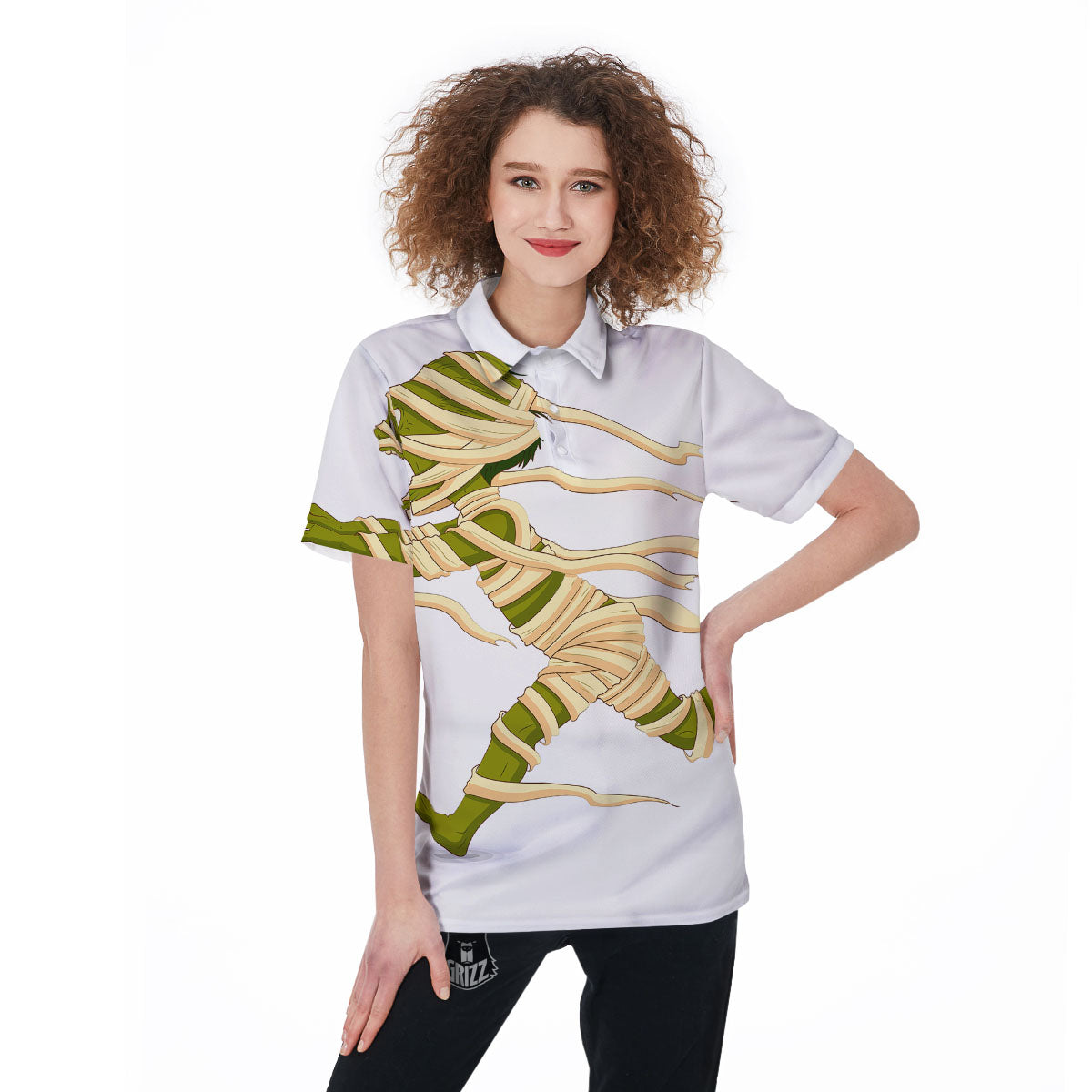 Mummy Running Print Women's Golf Shirts-grizzshop
