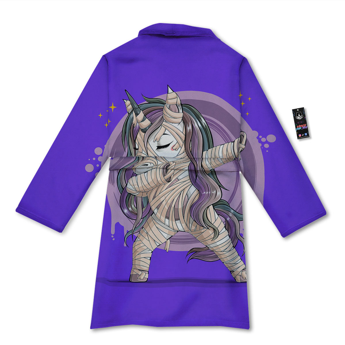 Mummy Unicorn Dap Print Bathrobe-grizzshop