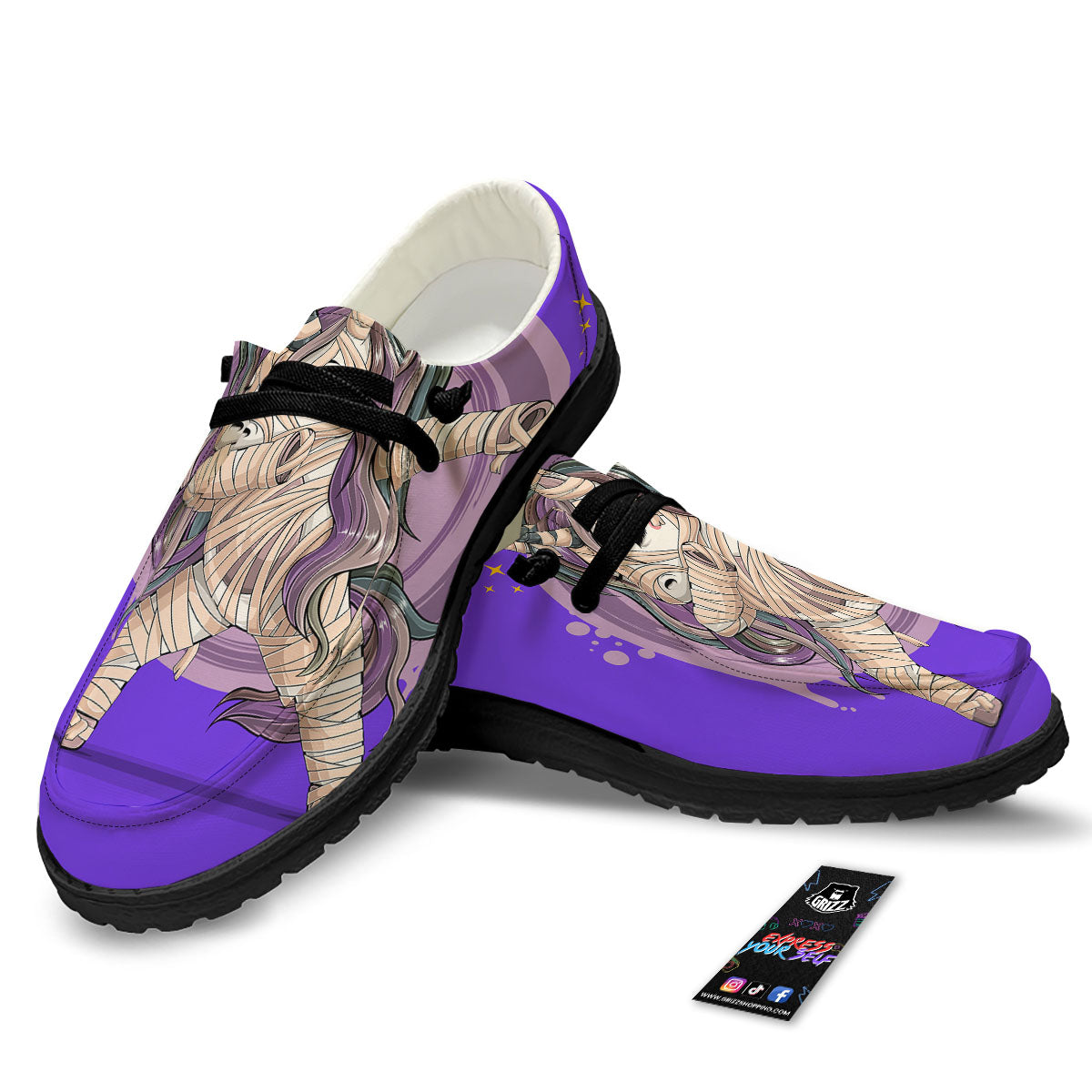 Mummy Unicorn Dap Print Black Loafers-grizzshop