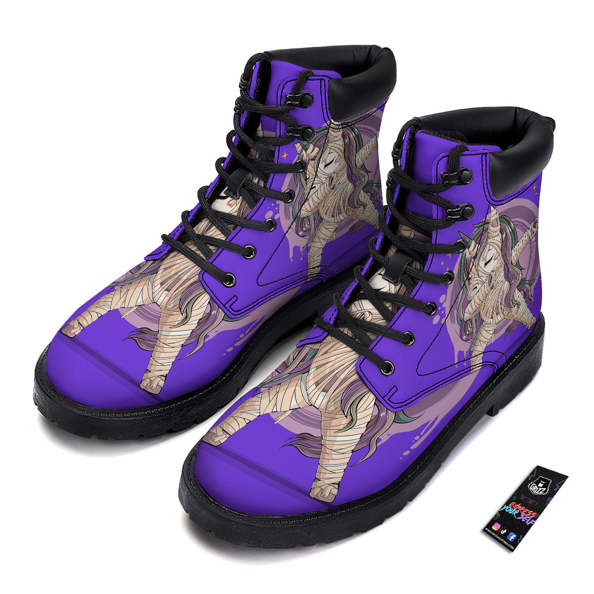 Mummy Unicorn Dap Print Boots-grizzshop