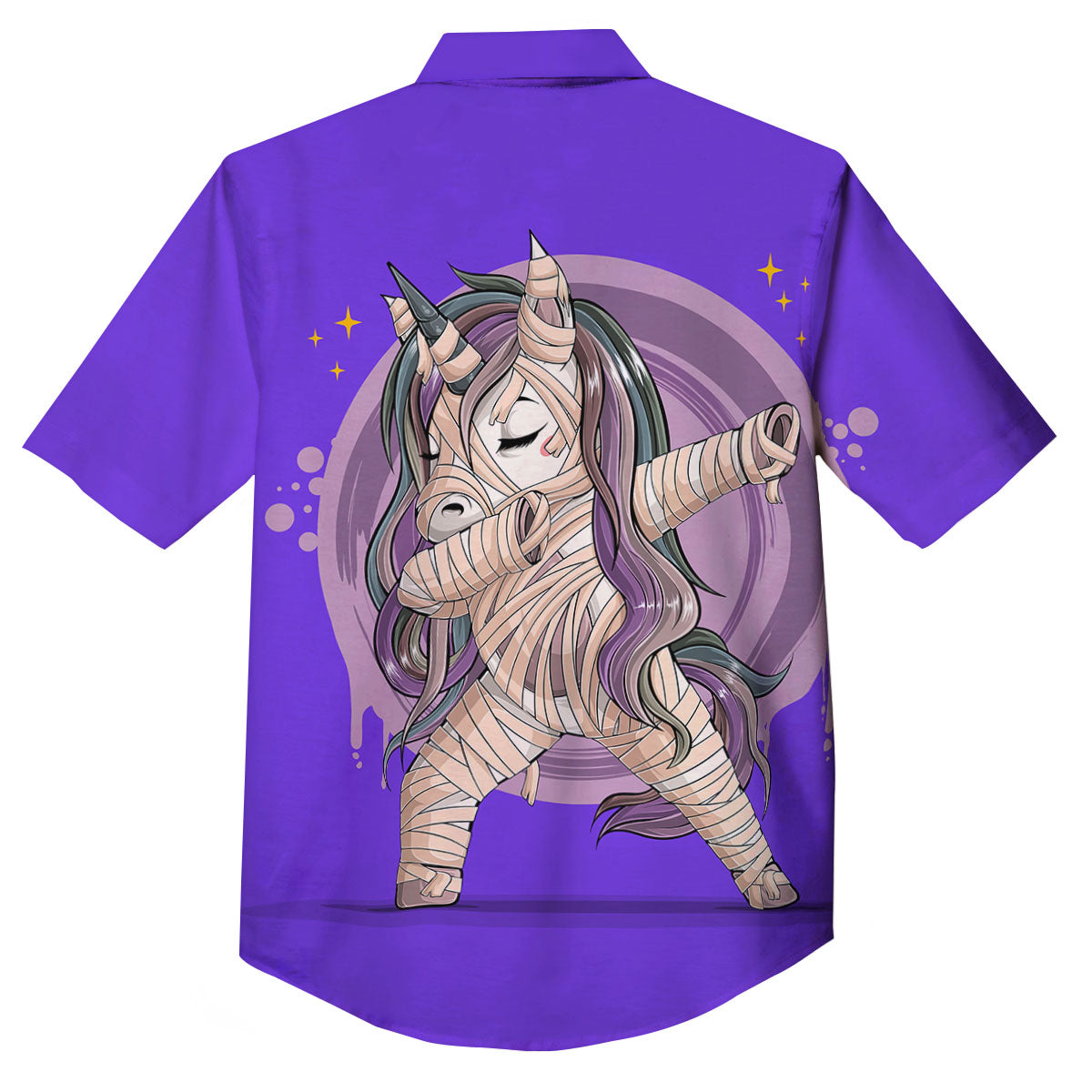 Mummy Unicorn Dap Print Button Up Shirt-grizzshop