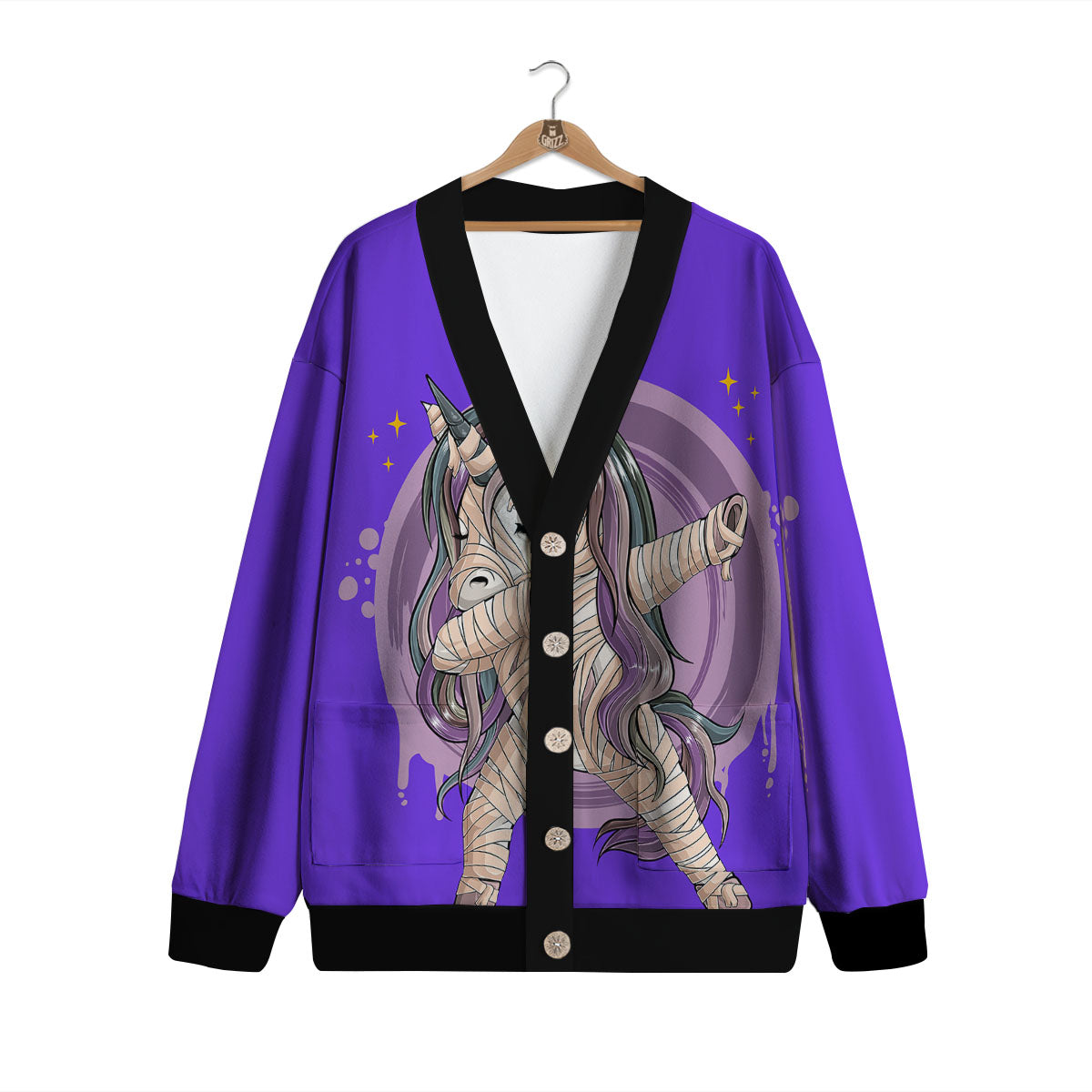 Mummy Unicorn Dap Print Cardigan-grizzshop