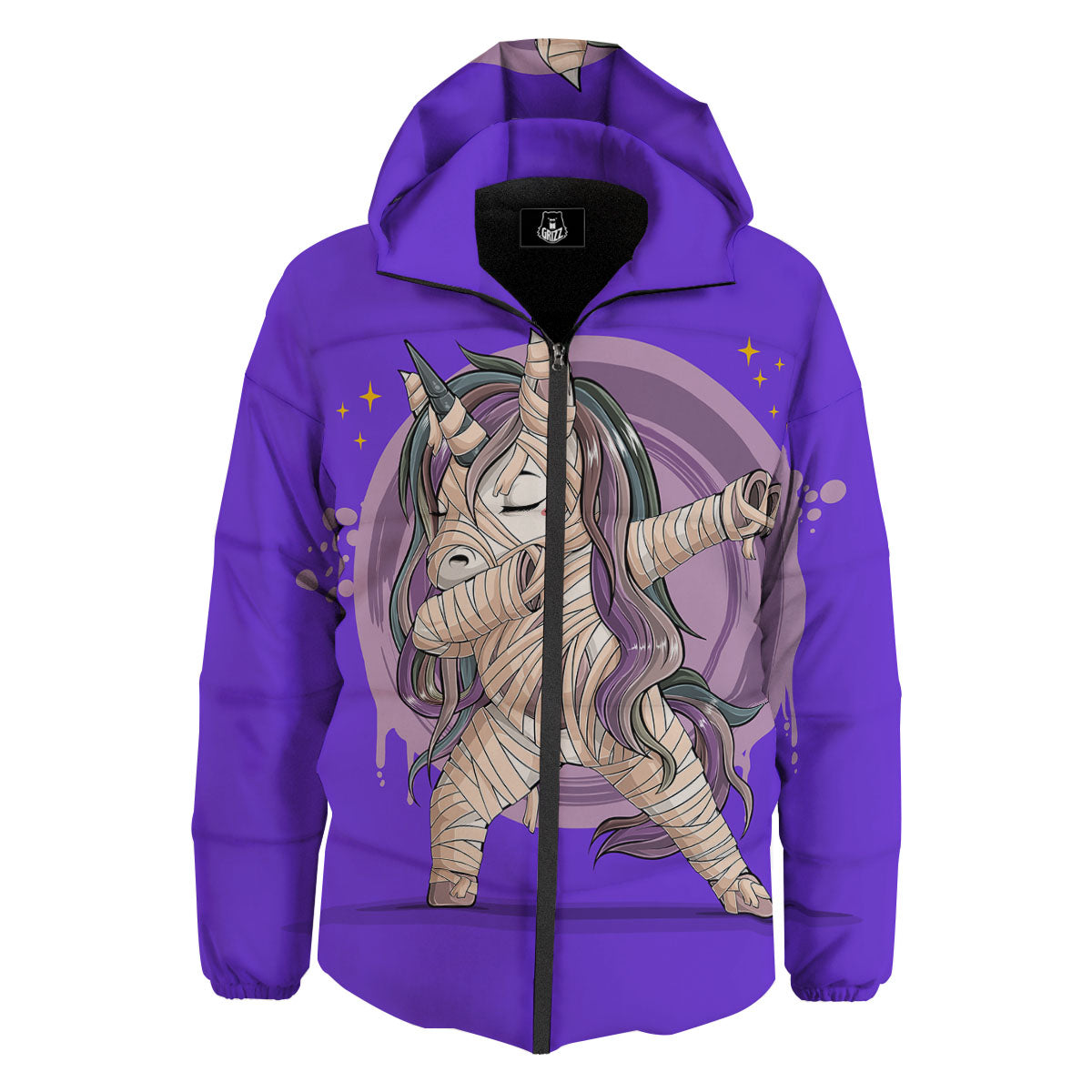 Mummy Unicorn Dap Print Down Jacket-grizzshop
