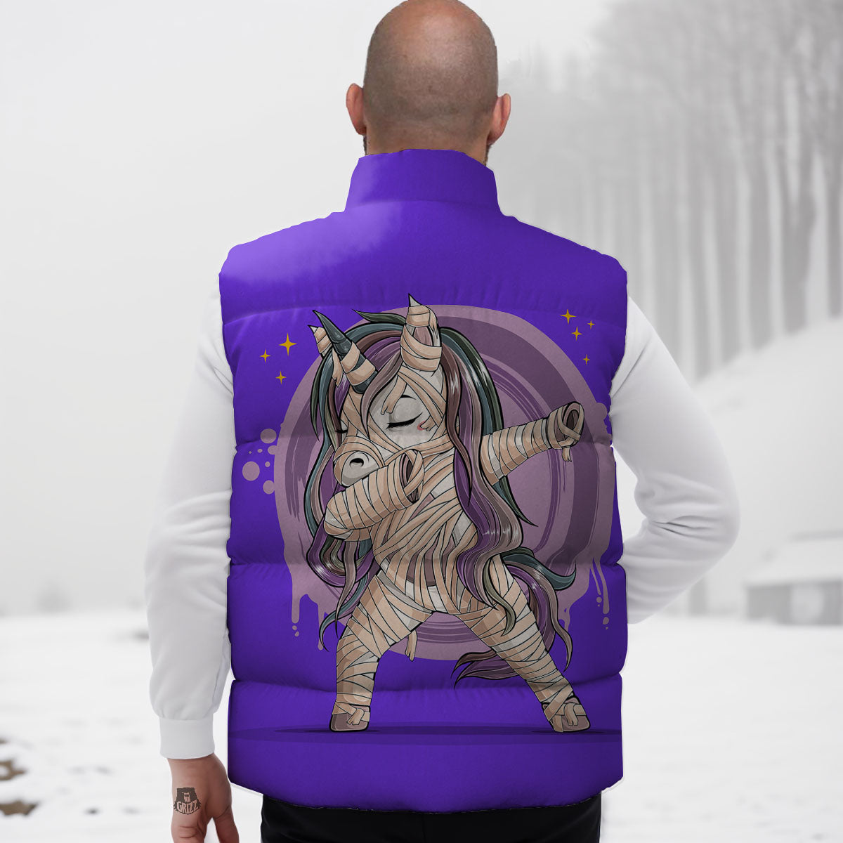 Mummy Unicorn Dap Print Down Vest