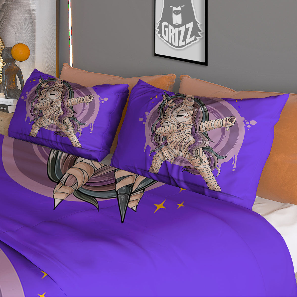 Mummy Unicorn Dap Print Duvet Cover Bedding Set