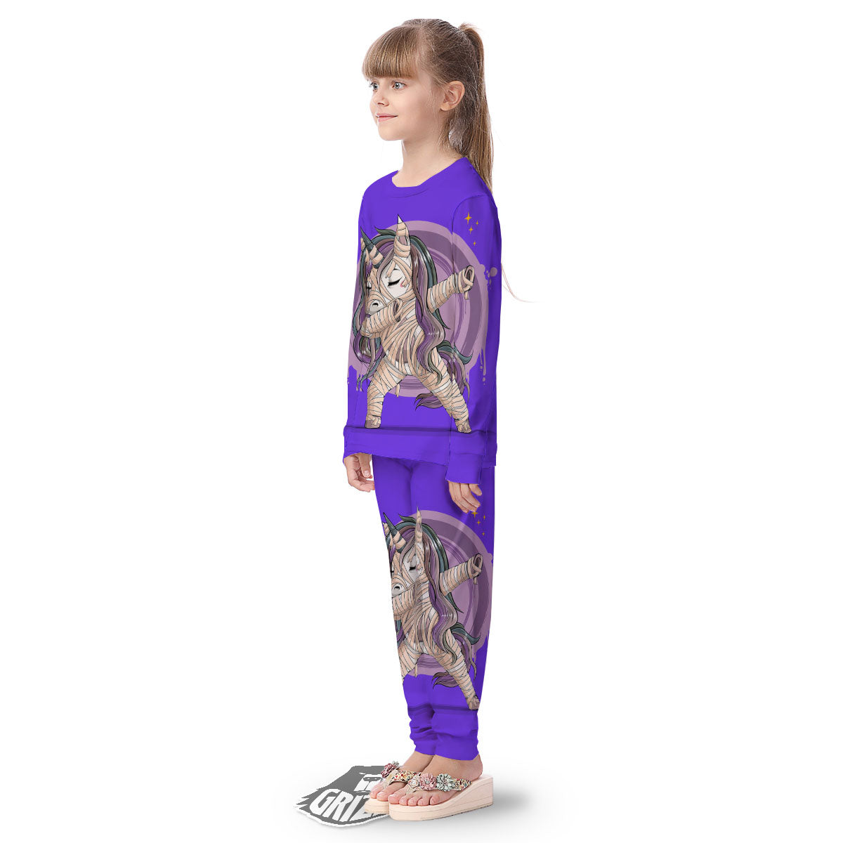 Mummy Unicorn Dap Print Kid's Pajamas-grizzshop