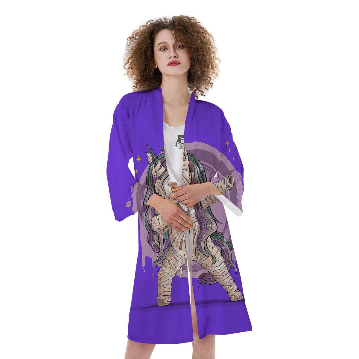 Mummy Unicorn Dap Print Kimono-grizzshop