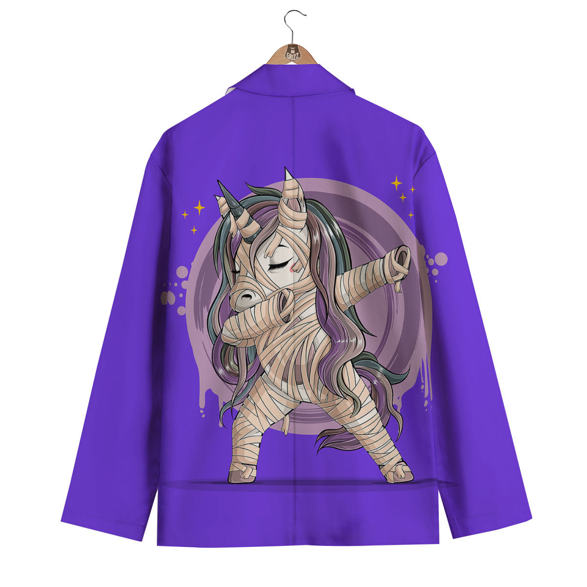 Mummy Unicorn Dap Print Men's Blazer-grizzshop