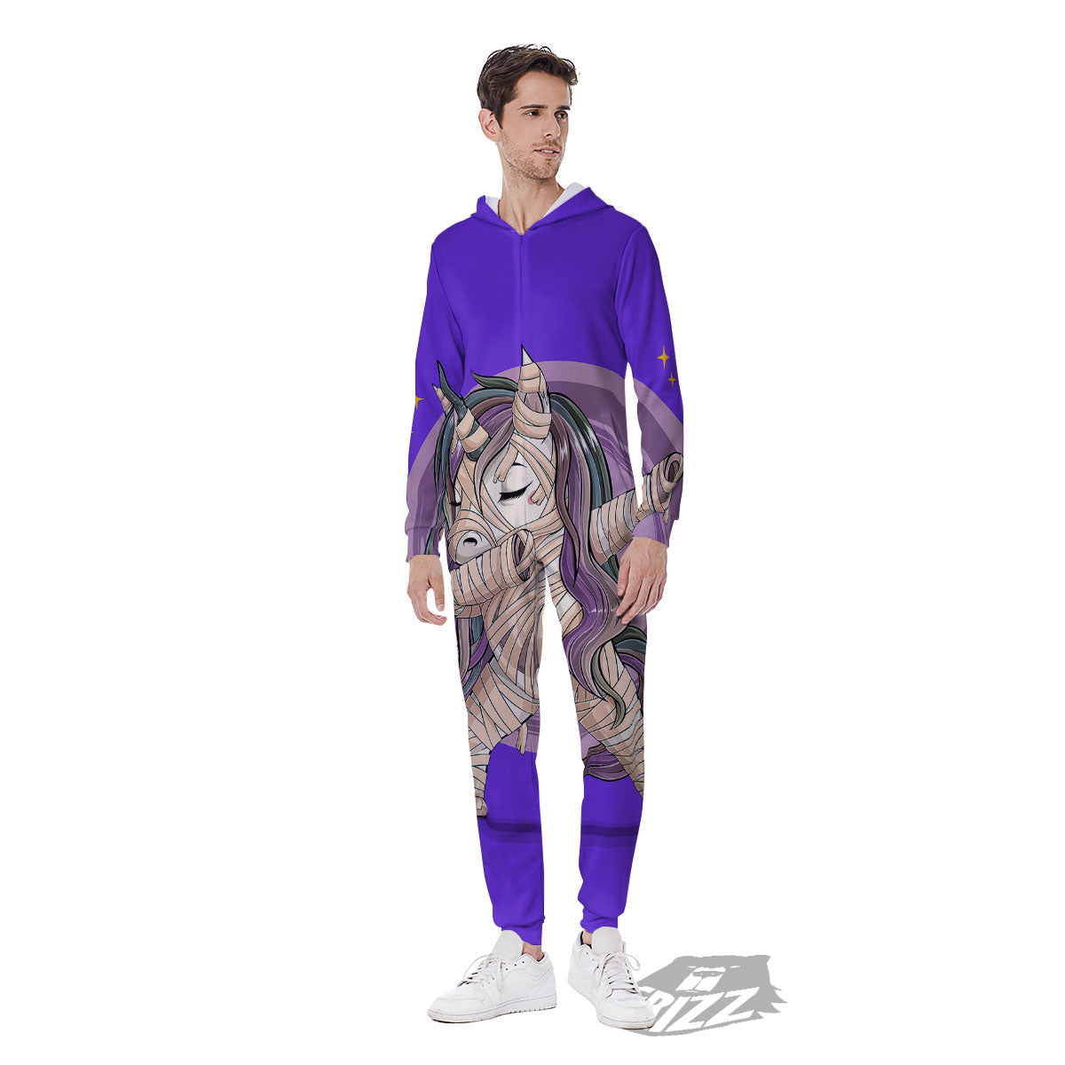 Mummy Unicorn Dap Print Men's Jumpsuit-grizzshop