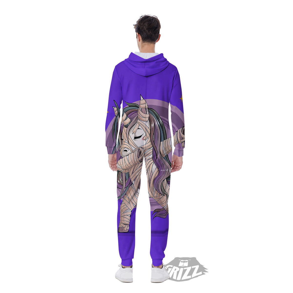 Mummy Unicorn Dap Print Men's Jumpsuit-grizzshop