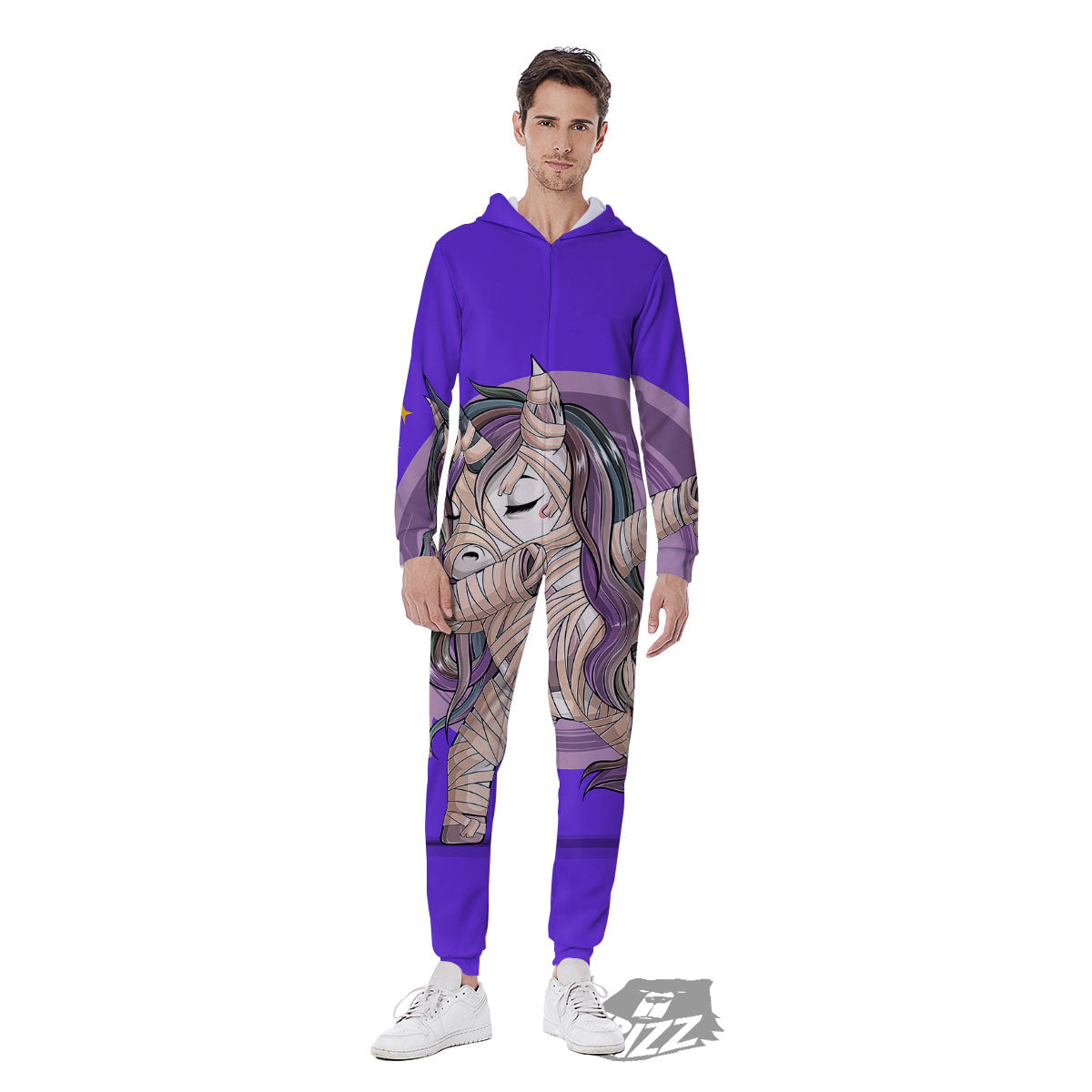 Mummy Unicorn Dap Print Men's Jumpsuit-grizzshop