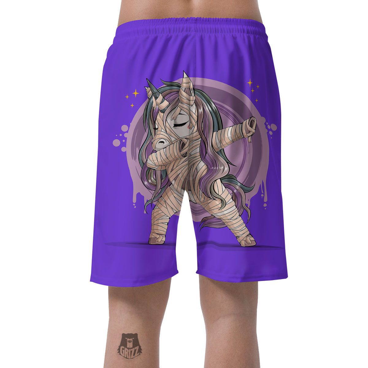 Mummy Unicorn Dap Print Men's Shorts-grizzshop