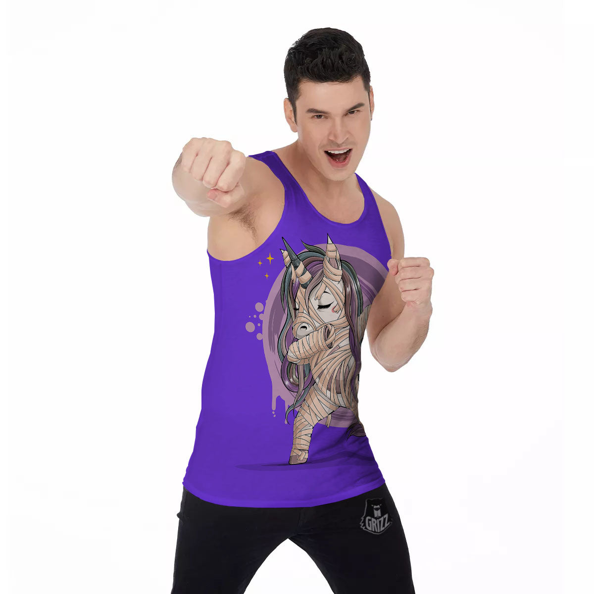 Mummy Unicorn Dap Print Men's Tank Top-grizzshop