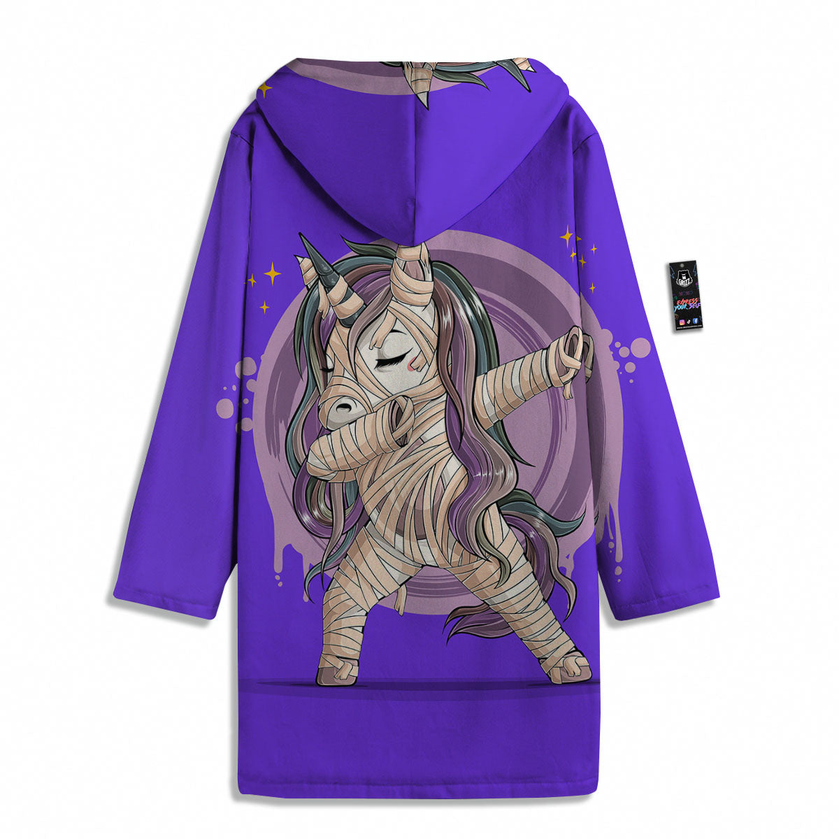 Mummy Unicorn Dap Print Men's Windbreaker Jacket-grizzshop