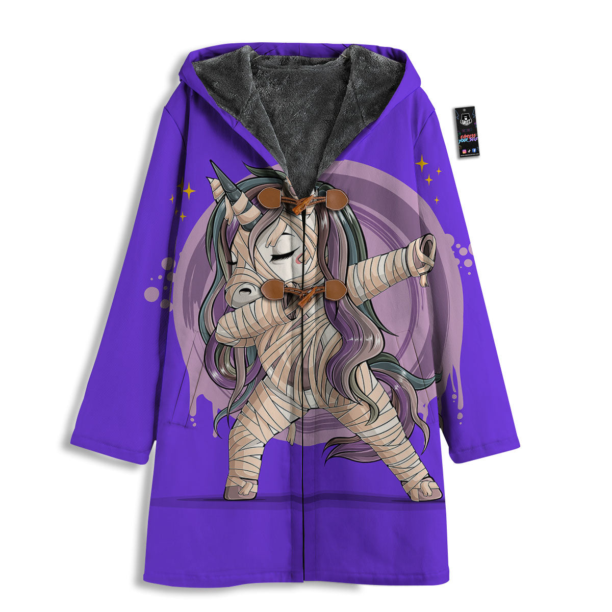 Mummy Unicorn Dap Print Men's Windbreaker Jacket-grizzshop